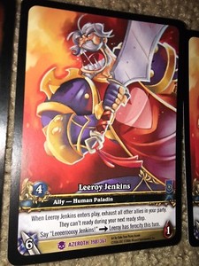 World of Warcraft Azeroth WoW TCG Card LEEROY JENKINS Extended Art EA EPIC #198