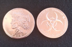 Zombucks Feast BU 1 oz .999 Fine Copper Round Zombie Apocalypse - Picture 1 of 3