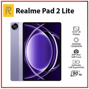 (Wi-Fi+4G) Realme Pad 2 Lite LTE 4GB+128GB PURPLE Global Ver. Android PC Tablet - Picture 1 of 5