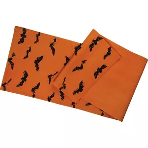 Halloween Orange and Black Bat Runner: 56" X 15" - Picture 1 of 1