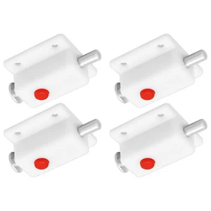 4pk Push Button Spring Loaded Door Bolt Latch Compatible with Door Windows White - Picture 1 of 5