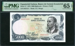 Äquatotialguinea 1979 5000 Bipkwele P17 PMG 65 EPQ Stempelglanz - Bild 1 von 2
