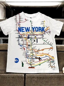 Tee Shirt Kid XS - NEW YORK CITY TRANSIT SUBWAY MAP - One of a kind! - Picture 1 of 1