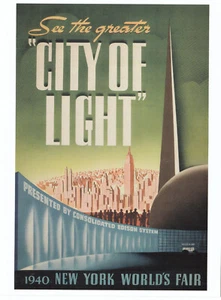 Nueva York Ciudad de la Luz Feria Mundial MODERNA reproducción postal (140186) - Imagen 1 de 2