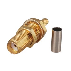SMA Jack female pin Bulkhead RF connector long thread Straight for RG316 - Picture 1 of 3