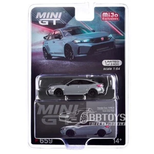 2023 HONDA CIVIC TYPE R 1/64 DIECAST MODEL CAR SONIC GRAY PEARL MINI GTMGT00659 - Picture 1 of 2