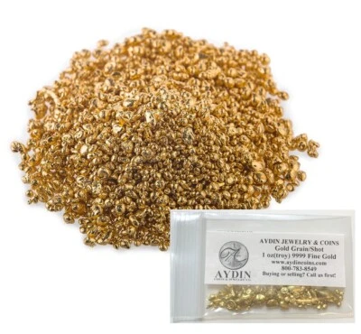 1 oz Refined Pure 24K Gold .9999 Fine Gold Shot Casting - Image 1 of 3