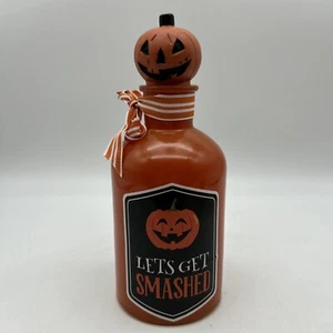8” Halloween Prop/ Decor Jack-o-lantern “Let’s Get Smashed!!”  (see Desc) - Picture 1 of 9