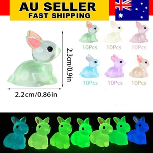60PCS Mini Luminous Resin Bunny Tiny Rabbits Glow in the Dark Miniature Figurine - Picture 1 of 12