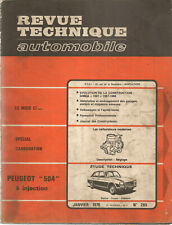 REVUE TECHNIQUE AUTOMOBILE 285 RTA 1970 ETUDE PEUGEOT 504 INJECTION TOUS MODELES