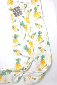 NWT Kate Quinn Girls 2T Easter Carrot Veggie Ruffle Sleeve Organic Jumpsuit - Picture 1 of 8