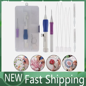 DIY Punch Needle Magic Embroidery Pen Set Stitching Thread Tool Sewing Craft Kit - Picture 1 of 8