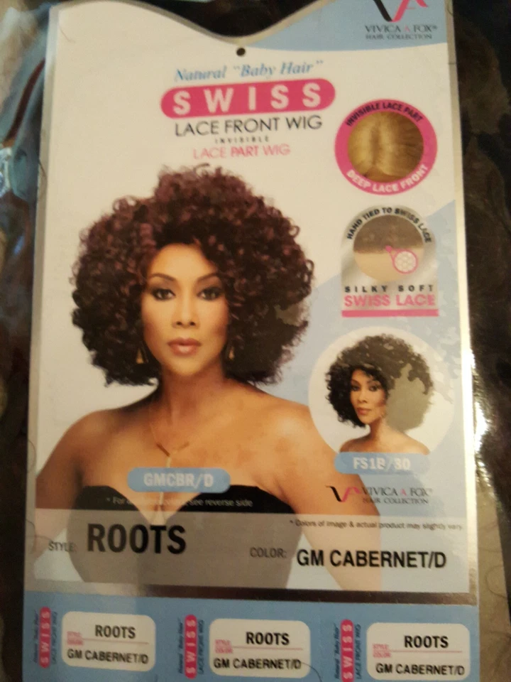 Peluca frontal de encaje suizo natural para cabello de bebé estilo raíces color GM Cabernet/D Bio Cap Foto 1 de 4