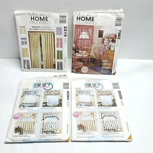 Curtain Window Treatments Sewing Patterns Assorted Lot 4 Cut/Uncut Sold As Is - Picture 1 of 10