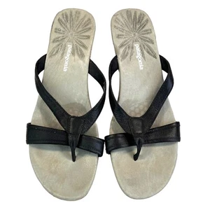Patagonia Women’s Solimar Leather Cork Wedge Sandal Flip Flop Summer Heels Sz 10 - Picture 1 of 9