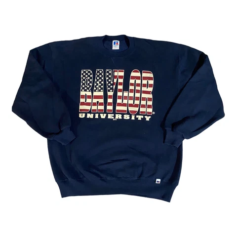 Vintage Russell Baylor University Blue USA Sweatshirt Adult XL USA Made Crewneck Cover