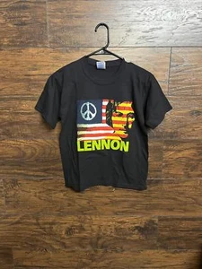 John Lennon Youth T-shirt American Peace Flag - Kids M - Picture 1 of 6
