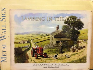 Letrero original de lata metálica de Lambing In The Dales - Imagen 1 de 1