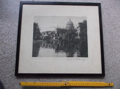 s/w Radierung Potsdam - Alte Fahrt - Gerhard Augustin geb. 1878 - Bild 1 von 4