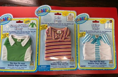 Webkinz Clothing Lot of 3 NEW Sealed Unused Codes Polo Dress Sailor Tunic Fleecy - Image 1 of 4