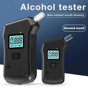 Digital Breathalyzer Alcohol Monitor Built-in Mouthpiece Storage Mini Flashlight - Picture 1 of 12