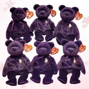 💜 Lot of 6 TY ~ PRINCESS ~ PE/China Beanie Babies 👑 MWMT'S - Picture 1 of 7
