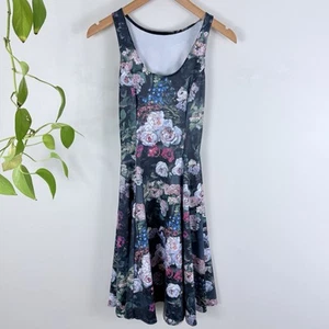 Black Milk Size XS AUS 8 Dress Black Pink Floral Midi - Bild 1 von 5