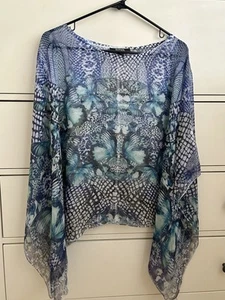 Women’s Blue/ Green Flowy Cover Up Blouse Shirt Top By Style & Co. Sz. 1X - EUC - Picture 1 of 5