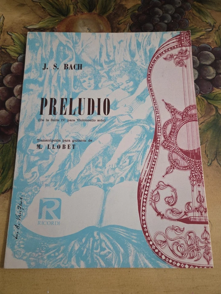 Классическая гитара Miguel Llobet Preludio De Bach чрезвычайно редкая ноты - Изображение 1 из 2