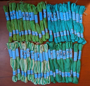 40 10yd skeins PRISM CRAFT THREAD embroidery floss, green shades 100% mercerized - Picture 1 of 7