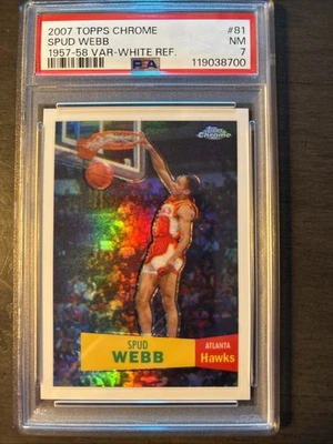 2007-08 Topps Chrome Spud Webb 1957 58 Variations Refractor White #/99 PSA 7 - Image 1 of 4