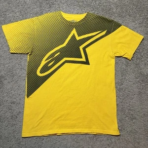 Vintage Y2K Alpinestars Yellow Graphic Logo T-Shirt Mens M Skater Grunge - Picture 1 of 5