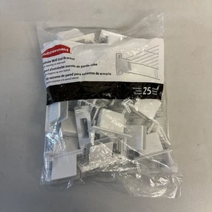 Rubbermaid 25-Piece Fixed Mount Wall End Bracket, 3D32, White, Brand New - Picture 1 of 6