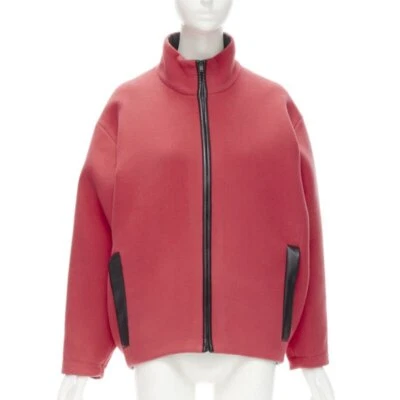 rare BALENCIAGA 2012 Nicolas Ghesquiere red wool cocoon bomber jacket FR34 XS - Image 1 of 4
