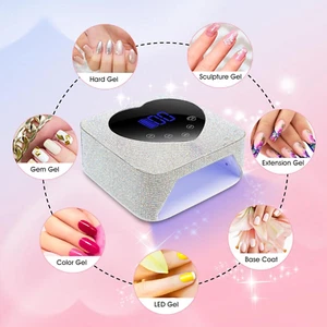 UV LED Nail Lamp, 72W Professional Cordless Nail Lamp, Adjustable Brightness,... - Picture 1 of 6