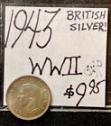 1943 Great Britain Silver 6 Pence Coin. (Wwii Era) Enn Coins