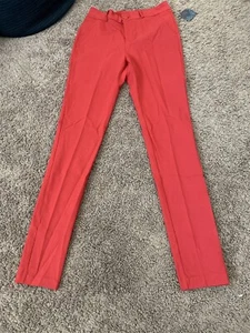JW STYLE PONTE PANTS LEGGINGS STRETCH HI RISE RED SKINNY ANKLE 6 NEW - Picture 1 of 5