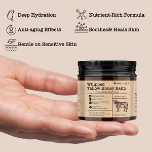 Beef Tallow and Honey Balm for Skin: 4Oz Grass Fed Whipped Beef Tallow with H... - Picture 1 of 12