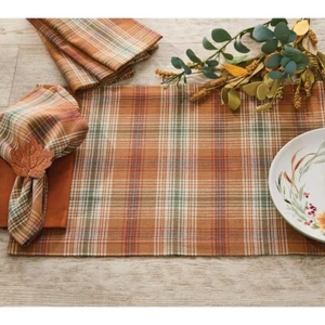 Park Designs Kincaid Plaid Placemats ~~ Set of 4 ~~ Autumn Must-Have - Picture 1 of 2