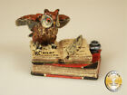 Viennese Bronze Owl Book Inkwell Wings Open Original Fritz Bermann