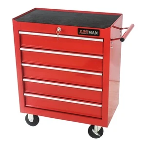 5 Drawers Tool Cart Workshop Rolling Tool Chest Storage Cabinet w/Lock & Key - Picture 1 of 8