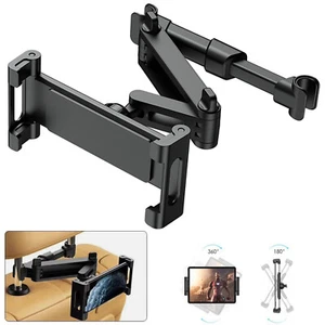 Car Headrest Tablet Holder Extendable Back Seat Mount For 4.7-12.9" iPad Galaxy - Picture 1 of 12