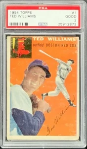 Ted Williams, 1954 Topps #1, Salón de la fama, Medias Rojas de Boston, PSA 2 - Bueno - Imagen 1 de 2