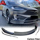 REAL CARBON FIBER Front Bumper Lip Spoiler Body Kit For Tesla Model X 2016-2021