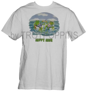 1-FROGS ON HOLIDAY II PARADISE HOPPY HOUR CRUISE OCEAN T-SHIRT GRAFIK BEDRUCKT - Bild 1 von 6