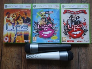 Xbox 360 LIPS KARAOKE BUNDLE Lips, Number One Hits, I Love the 80s *120 SONGS!*  - Picture 1 of 2