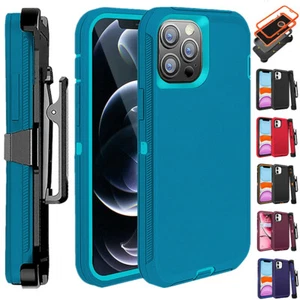 For iPhone 13 12 11 Pro X XR Max 6 7 8 Plus Shockproof Defender Hard Phone Case - Picture 1 of 21