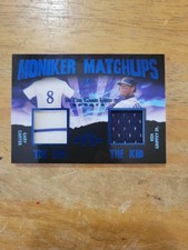 2020 Leaf In The Game Used Griffey Carter Blue Moniker Matchups GU Jersey #12/35
