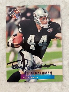 Tom Rathman Signed LOS ANGELES RAIDERS Card
