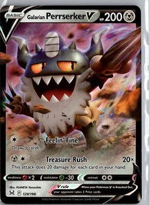 SWSH11: Lost Origin Galarian Perrserker V #129/196 Ultra Rare NM - Picture 1 of 2